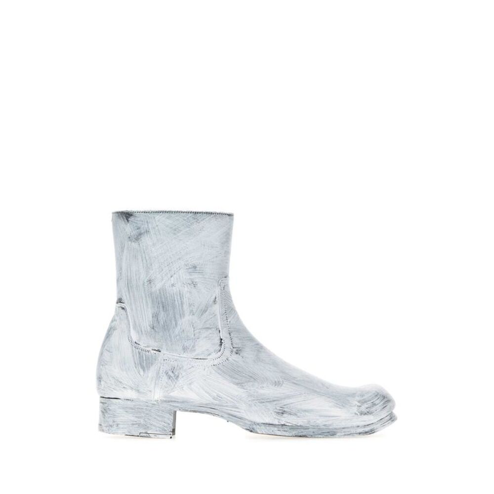Maison Margiela Men Printed Leather Ankle Boots